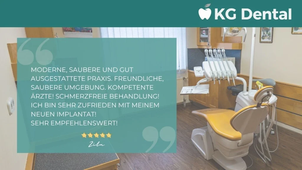 Patientenbewertung über schmerzfreie Zahnimplantat-Behandlung bei KG Dental in Ungarn